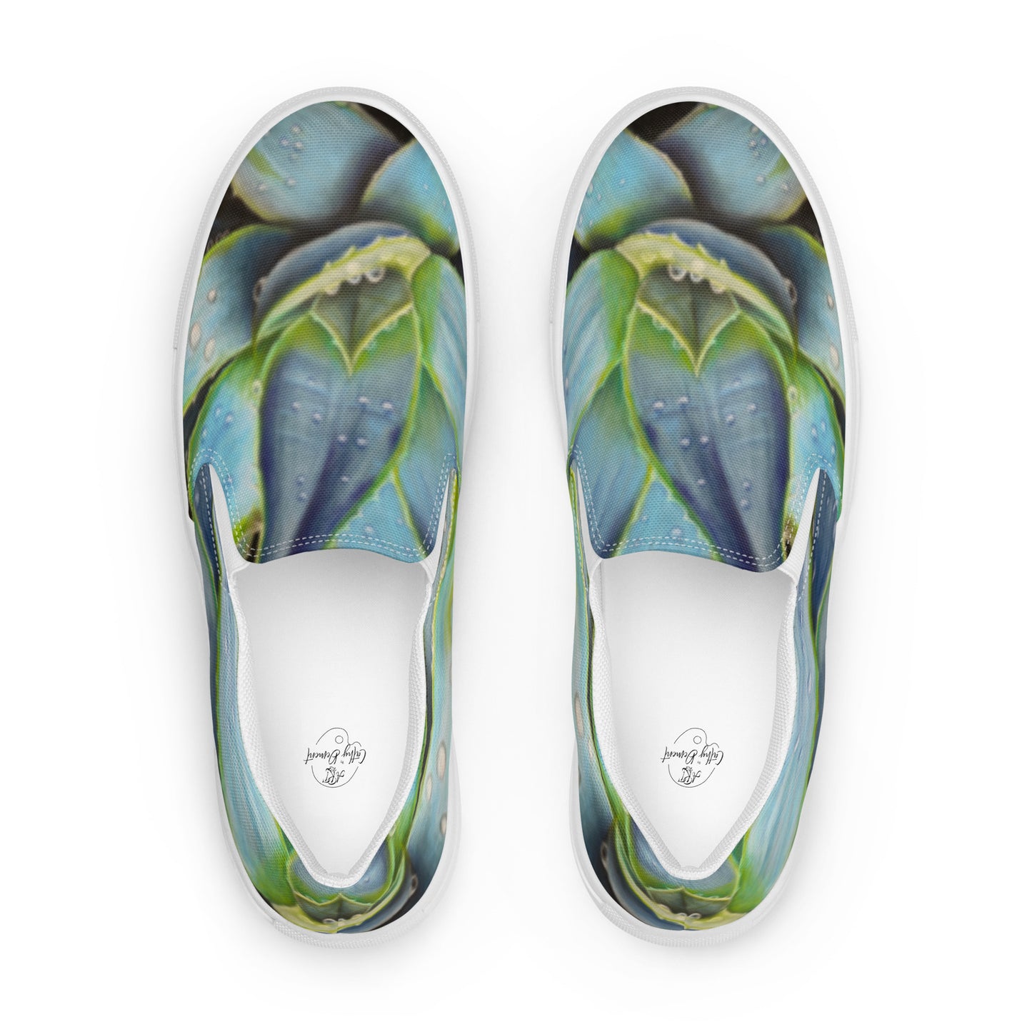 Women’s Slip-on Canvas Shoes - Desert Jewel, Colorful Agave Plant Artwork Design