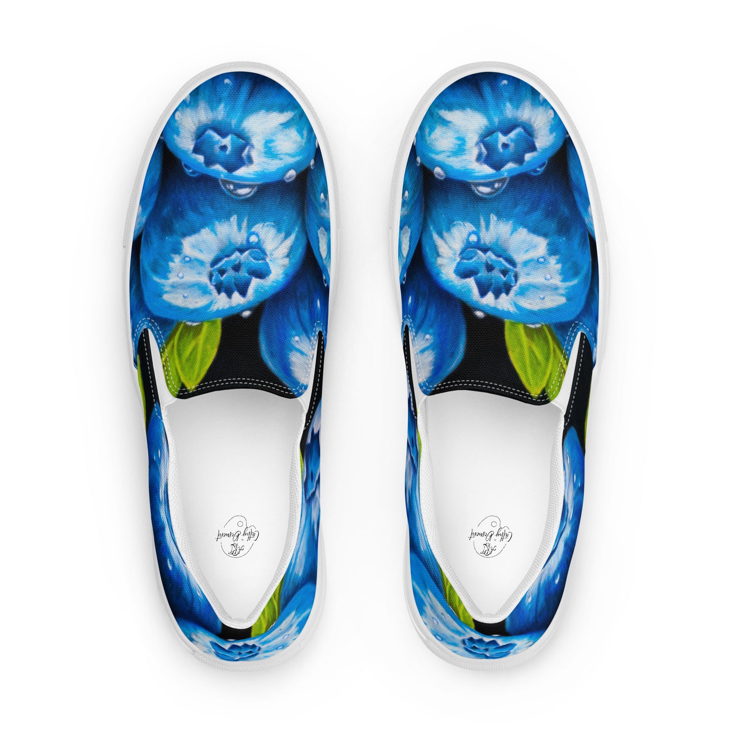 Women’s slip-on canvas shoes - Blueberry Bliss, Berry Artwork Design