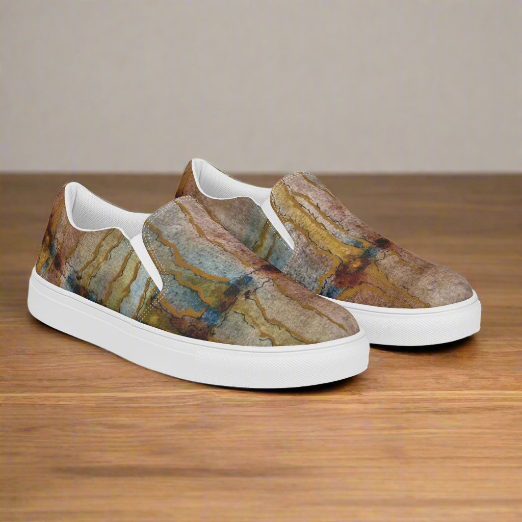 Women’s Slip-on Canvas Shoes - Twilight Reflections, Abstract Sunset Artwork Design